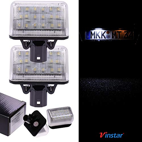 VINSTAR LED-nummerskyltsbelysning E-testad CAN-Bus 18 lysdioder per modul 6000 Kelvin kompatibel med alla modeller i produktbeskrivningen