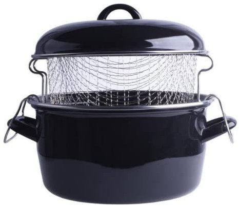 OTIX Frittiertopf - Schwarz - Emaille - Durchmesser 24 cm