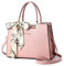 FANDARE Damen Handtasche Große Henkeltaschen Elegante Schultertasche Umhängetaschen PU-Leder Tote Beutel mit Quaste für Arbeit Schule Shopper Reise Rosa