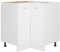 Gecheer Eckunterschrank Küche Schrank mit 2 Regalböden Küchenzeile Küchenmöbel Küchenschrank Küchenunterschrank Holzwerkstoff Weiß 75,5x75,5x80,5 cm