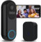 Timbre inalámbrico con cámara exterior impermeable, Surnice 1080P HD Videoportero inalámbrico con visión nocturna, audio bidireccional, timbre detección de movimiento PIR, soporte Cloud y SD, 5/2,4