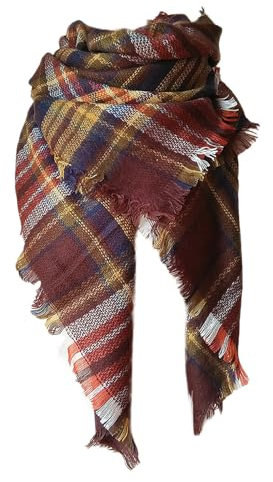 HANXIULIN Damen Schal Warm Weich Winter Warme Elegant Drucken Dreieckstuch Lässige Wickelschal Knopftuch Damen Damen Halstuch