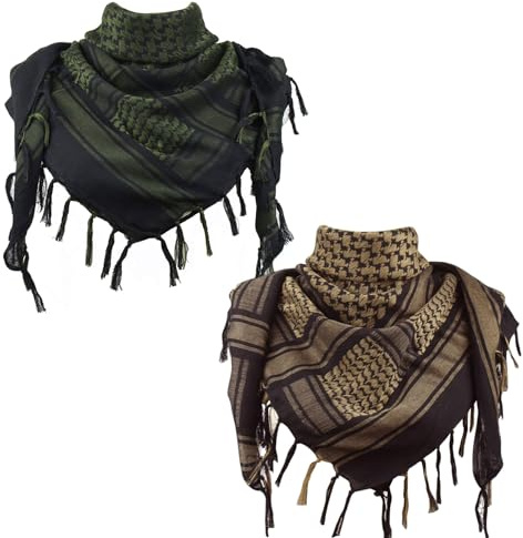 Explore Land Cotton Shemagh Keffiyeh Tactical Desert Military Scarf Neck Head Wrap with Tassel for Men Women