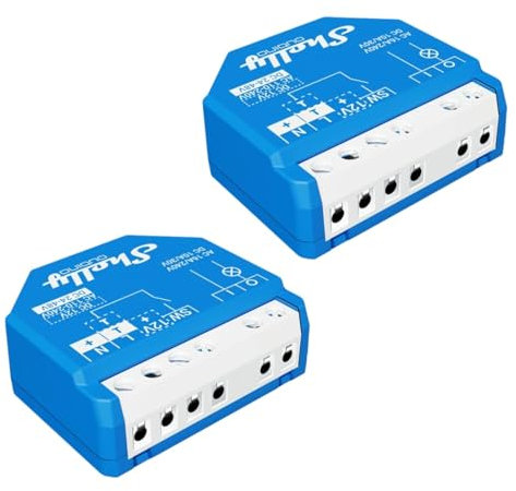 Shelly Qubino Wave 1 | 2er Pack | Z-wave Smart-Schalter-Relais, 1 Kanal 16 A mit Trockenkontakt | Hausautomation | Z-Wave Gateway | Geringer Stromverbrauch | Repeater Erweitertes Netz