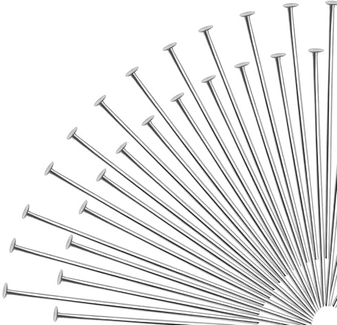 TOAOB 200 Stück 30 mm Nietstifte Kettelstifte Prismenstifte Silberton Messing für DIY Schmuckherstellung