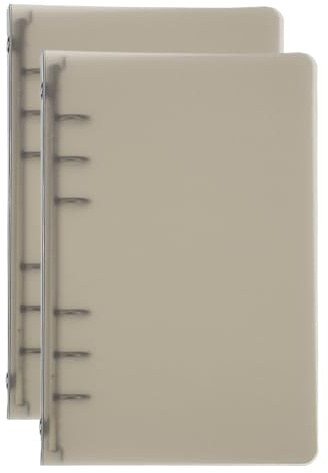 PATIKIL Protège-Cahier A6, 2 Pièces Protège-Cahier à Anneaux 6 en PP Couverture de Protège-Cahier à Anneaux Ronds Rechargeable pour Cahier Épais pour Réunions, Dossier de Cahier, Marron