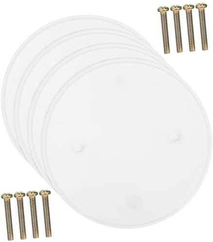 HAMPPLIES 4pcs Round Ceiling Plate Electrical Cover Blank Up for Fixture Ceiling Hole Covers with Easy Installation Seamless Wall Hole Decorative Plates for Interior Use