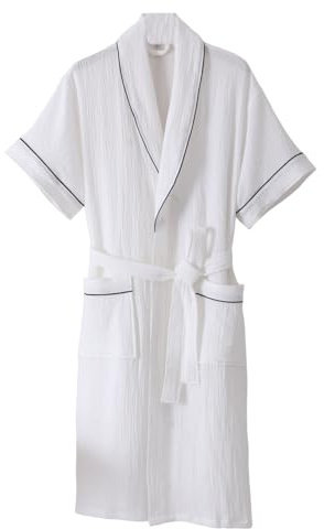 CRETUAO Peignoir en gaze de coton pour femme Yukata japonais style kimono Peignoir d'été léger à manches courtes