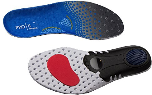 PRO 11 WELLBEING Hydro-Tech Sports Orthotic Insoles with Dual Layer Impact Shell Absorber and Metatarsal Support System (8/12 UK, Blue)