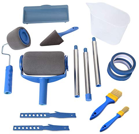 Farbroller-Set, Pro Pinsel-Set – zum Streichen von Wänden, Türen, Böden, Decken, Dach oder anderen großen Oberflächen, keine Vorbereitung, keine Unordnung (10 Stück)