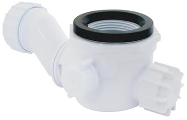 SOMATHERM FOR YOU, Siphon extra-plat 64 mm, gain de place, orientable 360°, nettoyage facile, compatible tous types de bondes, idéal PMR, anti-odeur, débit optimal 12 L/min