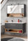 Lomadox Waschplatz Set mit Doppelwaschbecken in anthrazit mit Artisan Eiche Nb., B/H/T: ca. 121/200/46 cm
