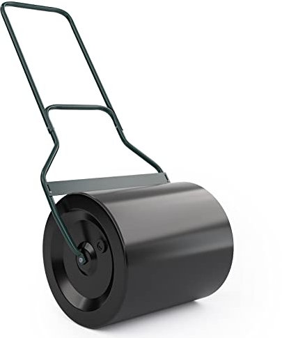 GiantexUK 60L Garden Lawn Roller, Water/Sand Filled Lawn leveller with Scraper Drum & Removable Drain Plug, Heavy Duty Metal Lawn Push Rolling Tool for Grass Seed