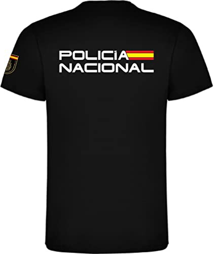 Piel Cabrera Nueva Camiseta Policía Nacional España (Negro, S)