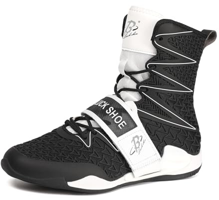 Boxing Shoes for Men High Top Gym Shoes Fighting Sports Training Footwear LS308 Black
