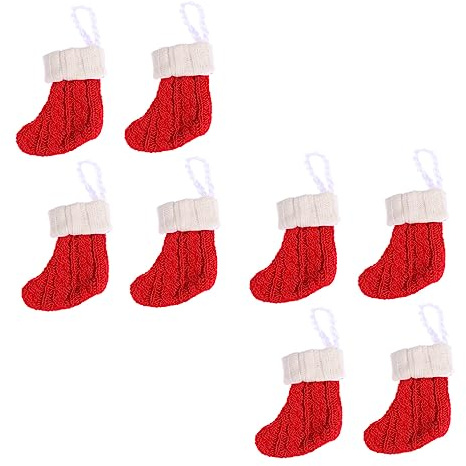 MAGICLULU 8pcs Christmas Cutlery Holder Bags Knitted Christmas Socks for Forks and Spoons for Holiday Table Decorations Festive Dining