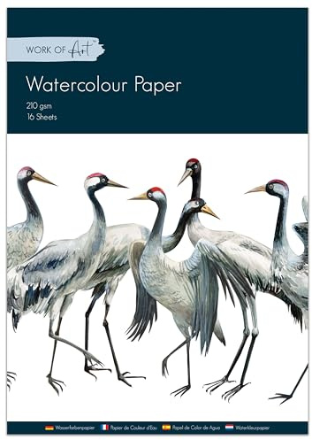 A4 Watercolour Paper Pad – 16 Sheets of 210gsm Artist Quality Paper – Watercolours Pads for Painting & Sketching – Heavyweight Art Papers for Water Colours, Acrylic & Mixed Media