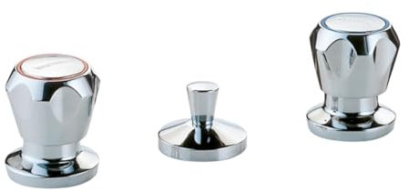 Robinet Batterie Pour Bidet 3 Trous En Laiton Chromé Avec Bonde De Vidage Incluse, Style Classique Et Installation Standard