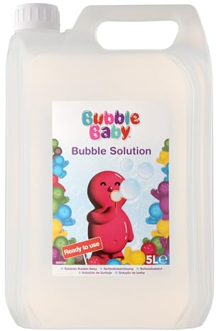 BUBBLEBABY Bubble Solution 169 Fl Oz (1.3 Gallon) Premium Pre-Mix Bubble Liquid Refill for Machines, Wand, Gun, Blower Toys, Kids, Children & Parties Safe & Non-Toxic Fluid