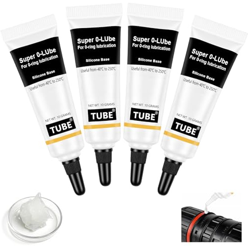 AUAUY 4 Pezzi Grasso al Silicone, O-Ring Lubrificante al Silicone, Antipolvere e Impermeabile, Grasso per Idraulici Auto, Nuclei di Valvole di Rubinetti, Tappi a Pressione, Anelli di Tenuta per WC