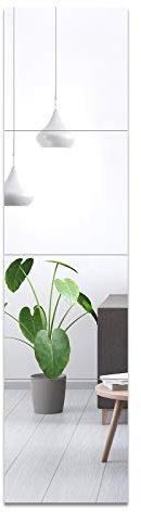EVENLIVE® Full length mirror Tiles, 30cm x 30cm 4 Pack-Self Adhesive Real Glass Frameless Wall Mirrors for Home Decoration