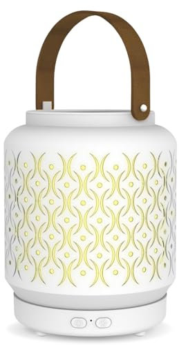 Zen'Aroma Difusor Ultrasónico Inalámbrico Madrid, Batería Recargable Integrada Autonomía 20h, Difusor de Aceite Esencial Nómada, Difusión Continua o Alternancia, Iluminación LED Personalizable