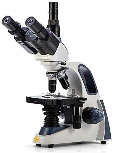 SWIFT SW380T Trinokulares Durchlicht Mikroskop 40X-2500X-Vergrößerung,Siedentopfkopf,Labor mikroskop für Forschungszwecke mit WF10X/25X Okular, Ultra präzise Fokussierung,Kamera-kompatibel