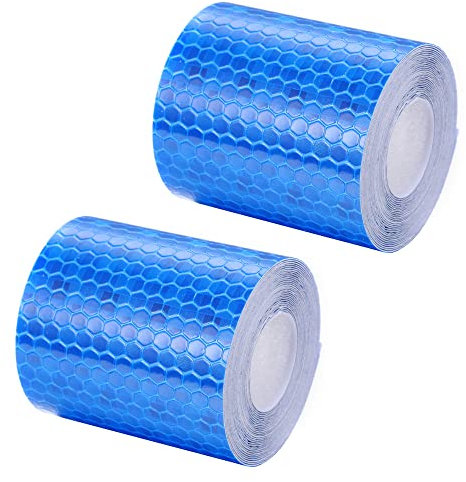 Oneyijun 2 Rollen Sicherheitswarnband selbstklebend Reflektierendes Markierungsband 5cm x 3m Hochleistungs-Warnklebeband für Arbeitsplatz, Baustelle & Verkehr TÜV-geprüft (Blau)