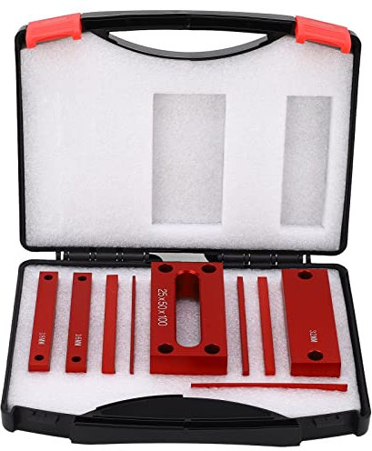 Blocco Misuratore di Altezza, 9PCS Blocchi Misuratori Metrici in Lega di Alluminio Barre di Installazione per la Lavorazione del Legno Accessori per Seghe Tavolo per