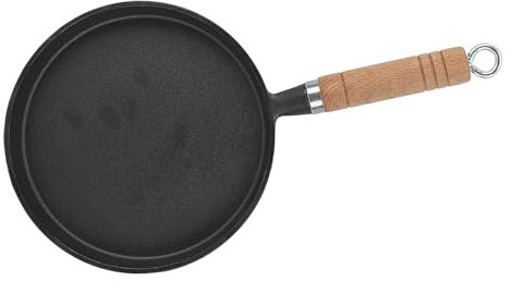 Cast Iron Pancake Pan, 20cm Non Stick Skillet Pan Flat Bottomed Pancake Pan Cast Iron Skillet with Handle Cooker Stone Frying Pan for Restaurant Hotel Household Kitchen Crepes
