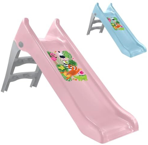 Mochtoys Kinderrutsche Pastell, 140 cm Rutschlänge, Wasserrutsche, wetterfest, Farbe:rosa