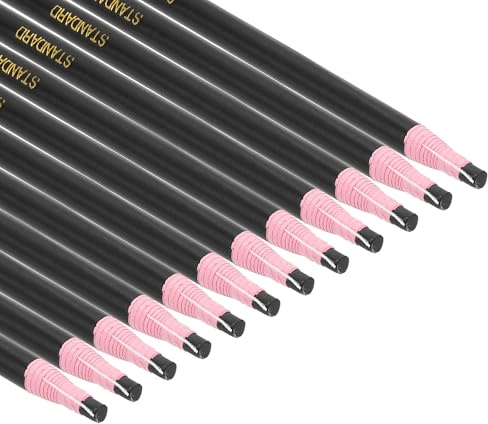 PATIKIL Pennarelli Staccabili, 36pz Matite Cera Grasso Legno per Indumenti in Vetro Pellicola da Disegno Carta Vinile Metallo, Nero