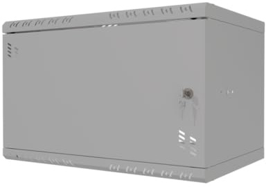 Stalflex Rackskåp 19 tum 6U 350 mm STANDARD – kraftigt stål – rack och skåp för nätverksutrustning, rackskåp, kompatibel med hyllplan - metalldörr