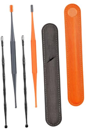 COLLBATH 2ensembles Outils Nettoyage Oreilles Silicone Ergonomiques Double Usage Extracteur Cérumen Portable Et Sécurisé Pour Retirer Bouchon Oreille