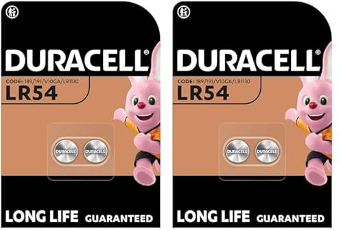 DURACELL LR54 Piles alcalines spéciales 1,5V (189 / LR1130) (Lot de 4) – Puissance Longue durée – pour thermomètres numériques, calculatrices, Montres