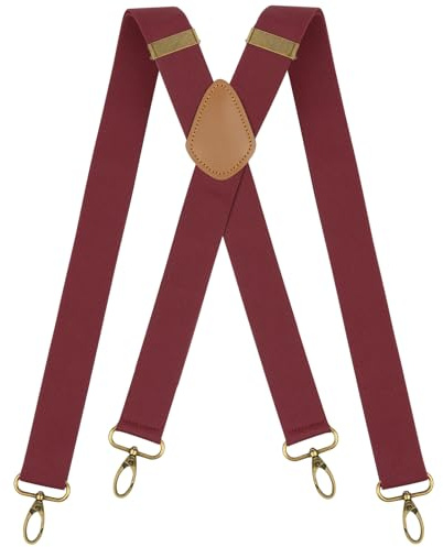 DiULi Bretelle per Uomo e Donna, 3,5 CM Bretelle Elastiche X-Back Chiusura a Moschettone Resistenti, Regolabili, per Costume Tuxedo Abito Jeans (Chiaretto)