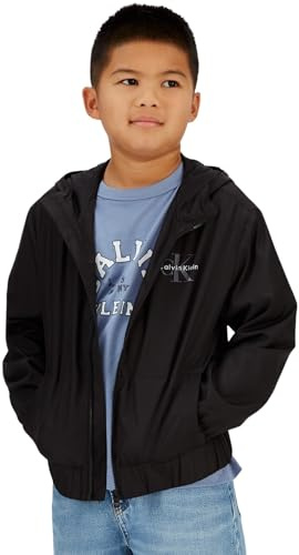 Calvin Klein Giacca a vento MONOLOGO ESSENTIAL JACKET IB0IB02639 NERO (Ck Black), 14 anni, NERO (Ck Black), 14 anni