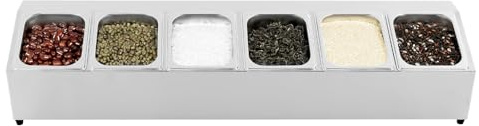 Gastronorm Lot de 6 récipients alimentaires en acier inoxydable avec 6 couvercles pour restaurants