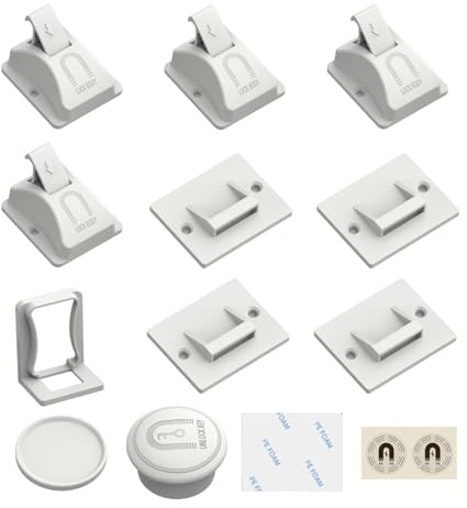 Magnetische Schrankschlösser - Kindersicherheitsschloss, Sicherheitsschloss für Schubladen | Unsichtbares magnetisches Schrankschloss für Schränke, Aufbewahrungseinheiten, Badezimmerboxen, Wohnmöbel