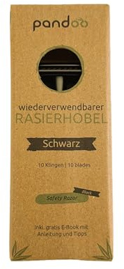 Rasoio in metallo nero e oro rosa – Classico rasoio di sicurezza per uomo e donna – sostenibile, privo di plastica e delicato sulla pelle – Rasatura a umido profonda con lame intercambiabili (nero)