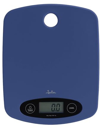 JATA HOGAR HBAL0350 - Báscula de Cocina Digital 5 kg / 1 g, Pantalla LCD Grande, Función Tara, Conversión g/kg/lb/oz, Balanza Electrónica Alta Precisión