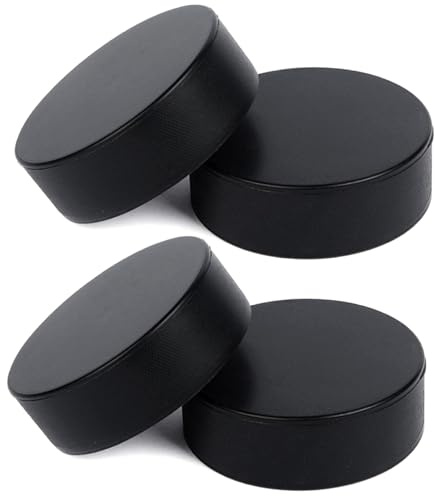 NIDONE 4 st skum-ishockeypuckar, slitstarka lätta hockeypuckar för träning och klassisk träning, mjuk svart puck för inomhusbruk, svart