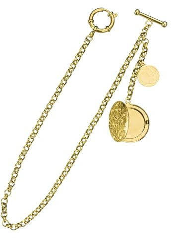 DXPETA Gold Pocket Watch Chain for Men, Waistcoat Chain Accessory with Classic Design, Pocket Chain Timepiece with Secure Clasp and Adjustable Length