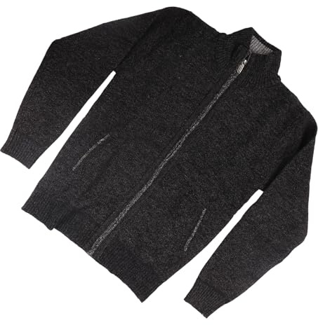 Omquot Chaqueta de Punto para Hombre, Elegante Abrigo con Cuello Alto y Cremallera Completa para Uso Diario en Invierno y Otoño