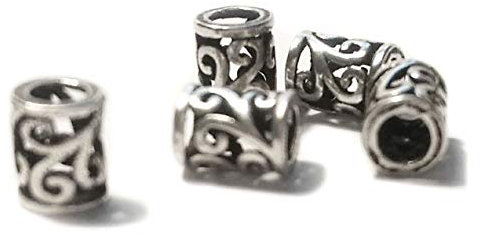 Windalf Mini Bartperle Haarperle Roya 6 mm Stück 925 Sterling-Silber Spiralen Haarschmuck