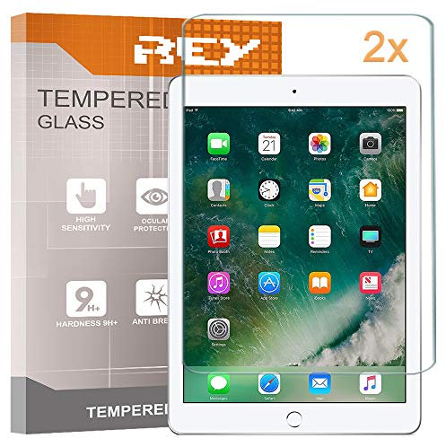 REY 2X Protector de Pantalla para iPad 9.7 (2018) / iPad Pro 9.7 / iPad 9.7 2017 / iPad 5 Air/iPad Air 2, Cristal Vidrio Templado Premium, Táblet