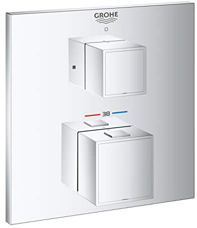 GROHE Grohtherm Cube | Thermostat-Brausebatterie mit SafeStop Sicherheitsfunktion | chrom | 24153000