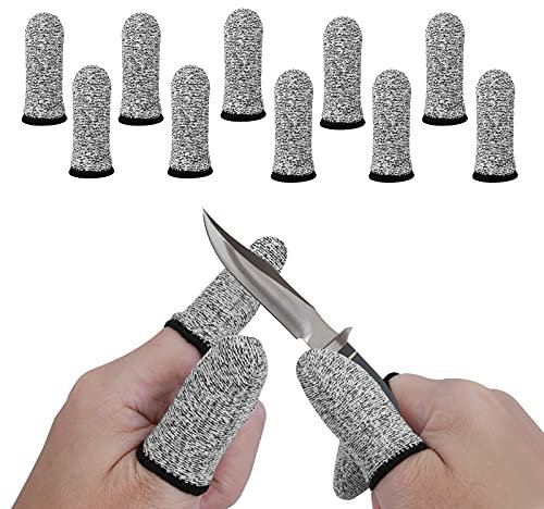 Molain Fingerbett, schnittfester Schutz, 10 Stück, wiederverwendbar, für Arbeit, Küche, Garten, Skulptur