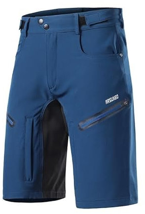 Fahrradshorts 5-Zoll-Innenshorts Anti-Rutsch-Mountainbike-Shorts for Herren Ultra-atmungsaktive Radhose for Downhill- und Trail-Radfahren Geeignet for Mountainbiken und Outdoor-Aktivitäten(Dark Blue,E