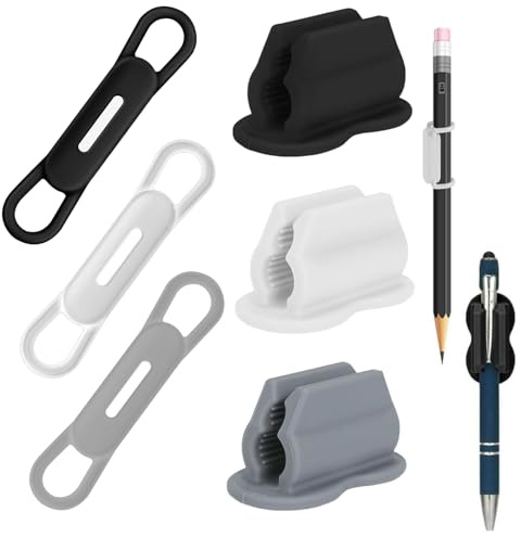 Porte-Stylo Magnétique, Porte-Stylo En Silicone, Porte-Stylos en Silicone Multicolores, Porte Stylos Magnétiques pour Réfrigérateur, Tableau Blanc, Bureau (6 Pièces)